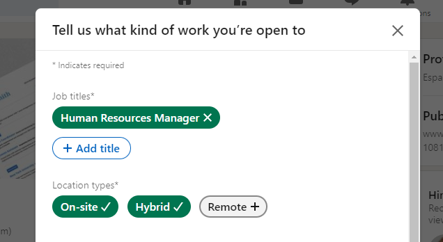 How to Add LinkedIn OpenToWork step 3